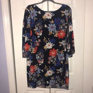 Navy blue floral dress